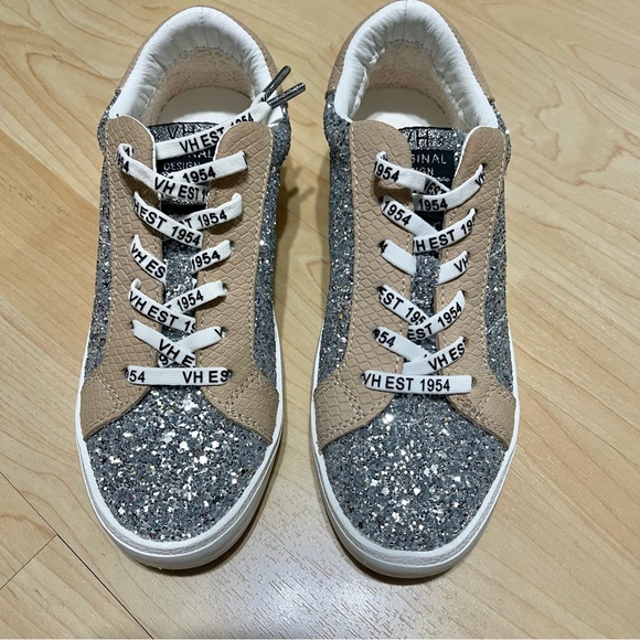 Vintage Havana Aiden Platform Sneakers Silver Glitter women’s size 7 - Picture 2 of 5